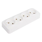 Розетка 4-м ОП 10А IP20 б/з бел IONICH 1446