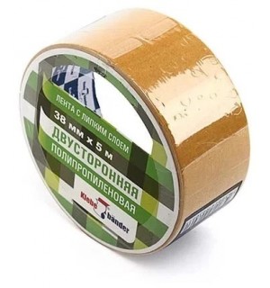 Лента двухсторонняя 38мм*5м ткань KLEBEBANDER/48