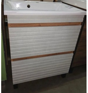 Тумба+умыв. Сальвадор бетон/дерево 650 + умывальник Амадей 650 (белый)