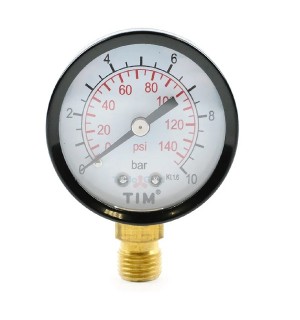 Манометр радиальный 10атм д/станций 1/4 TIM (Y-50-10)