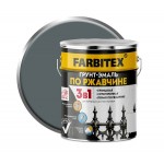 Грунт-эмаль по ржавчине 3в1 черная/5кг/FARBITEX