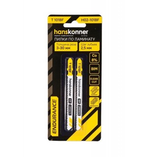 Пилка для лобзика по ламинату 2шт T101BF Hanskonner