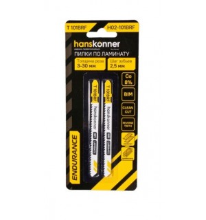 Пилка для лобзика по ламинату 2шт T101BRF Hanskonner