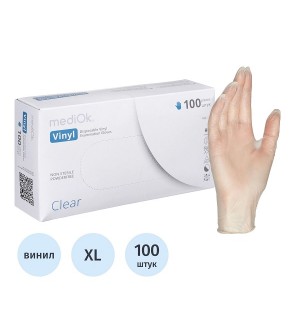 Перчатки винил MEDIOK XL 50пар 8гр