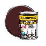 Грунт-эмаль по ржавчине 3в1 коричневая/0,8кг/FARBITEX/