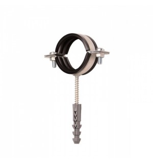 Хомут метал. 1 1/4" (40-45) с шурупом, дюбелем в пак.