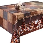 Клеенка Декорама  060А н/тк /1,4м*20м/ Кофейные зерна на кор.фоне