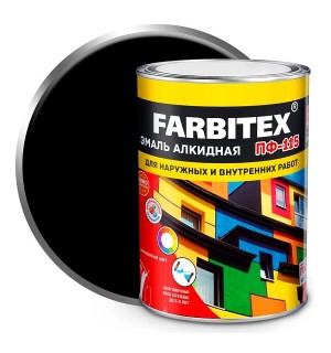 Эмаль ПФ-115 черная 0,8кг/14шт FARBITEX
