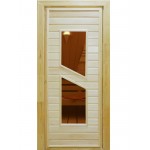 Дверь 1800*700 мм ДЛЯ БАНИ липа  тип 8 СТЕКЛО