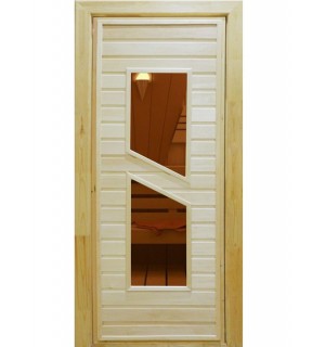 Дверь 1800*700 мм ДЛЯ БАНИ липа  тип 8 СТЕКЛО