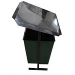 Урна 250*400*730(0,5мм) металл/полимерка с/крышей (Барнаул)