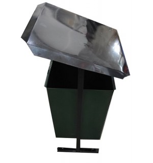 Урна 250*400*730(0,5мм) металл/полимерка с/крышей (Барнаул)