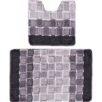 Коврик для ванной 2шт 50*80 см серый BAN SILVER 697