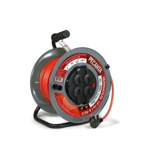 Удлинитель силовой на мет.катушке СУ-3*1,5-50/3 (выкл,4роз) Ресанта