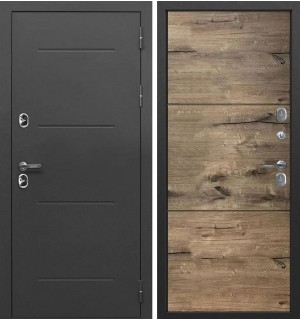 Дверь мет. ISOTERMA 11см (960L) левая серебро Канадский Дуб пацифик горизонт