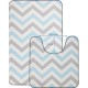 Коврик для ванной 2шт 50*85 ЗИГЗАГИ серо-голубой